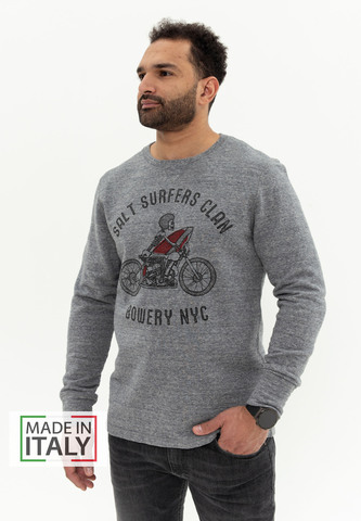 Свитшот Bowery NYC "Salt Surfers Clan" Black Melange