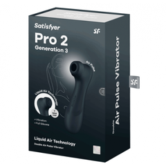 Клиторальный стимулятор Satisfyer Pro 2 Generation 3 с функцией Liquid Air и вибрацией (черный)