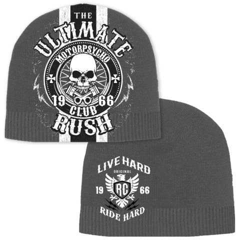 Rush Couture | Шапка мужская MOTORPSYCHO CLUB BEANIE Grey RC201 перед и сзади