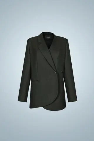 Жакет асимметричный зеленый