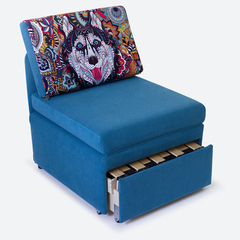 Кресло-кровать "Миник" Dream Denim (синий), купон "Хаски"