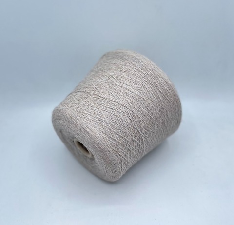 Бобинная пряжа (пр.Италия),1400м/100гр, Шерсть/Полиамид/Лен, цвет- Серо-бежевый+бело-голубая прожилка, арт.31528