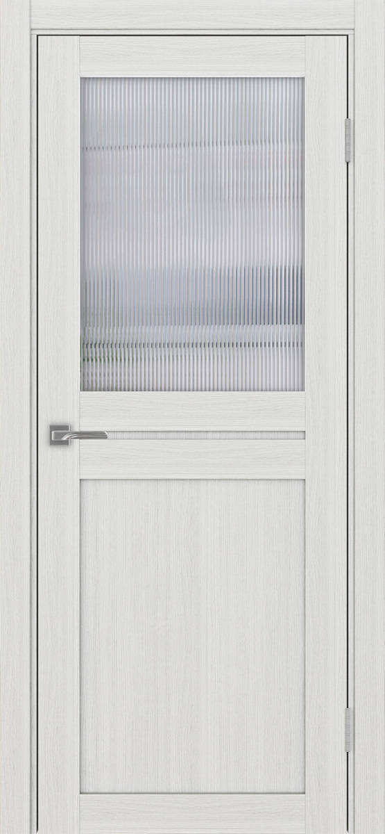 Дверь межкомнатная Оптима Порте Турин 520.211, цвет серебристый ясень, экошпон, стекло мору