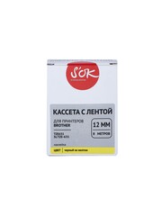 Кассета с лентой S'OK by Sakura Printing TZE631 для Brother P-Touch, черный на желтом, 12мм, 8м, наклейка