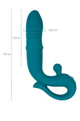 Зеленый вибратор с функцией Up&Down и стимулирующим кольцом Mija - 19 см. - 