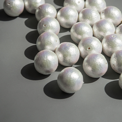 Хлопковый жемчуг, оттенок "Rich White", шар 16мм, сквозное отверстие