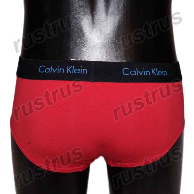 Мужские трусы брифы красные с черной резинкой Calvin Klein CK00487