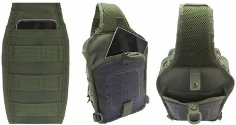 Картинка рюкзак однолямочный Skully Tactic RWZS13 green - 9