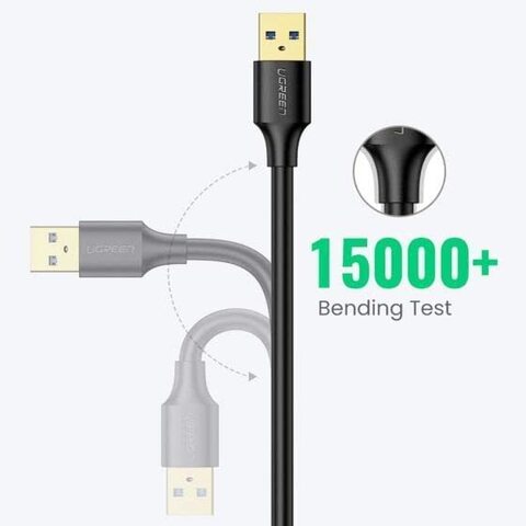 Кабель UGREEN USB 3.0 Extension Male Cable, 1,5 м, черный US129