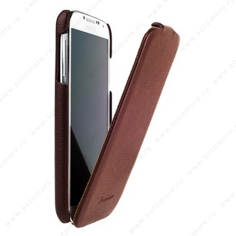 Чехол-флип Fashion для Samsung Galaxy S4 i9500/ i9505 с откидным верхом коричневый