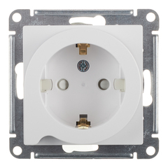 ATLASDESIGN РОЗЕТКА с заземлением со шторками с выталк., 16А, механизм, БЕЛЫЙ ATN000147