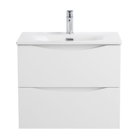 BelBagno MARINO-CER-N-600-2C-SO-BL-P MARINO-CER-N База под раковину подвесная с двумя выкатными ящиками, Bianco Lucido, 596x455x500, MARINO-CER-N-600-2C-SO-BL-P