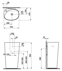 811803 УМЫВАЛЬНИК НАПОЛЬНЫЙ LAUFEN PALOMBA подвод снизу