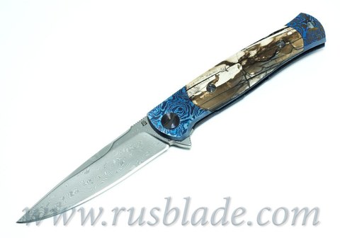 Cheburkov Pike Mammoth Damascus Custom one-off Knife 