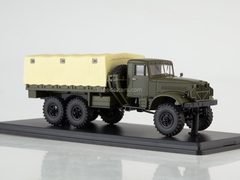 KRAZ-214 flatbed truck with awning khaki-beige 1:43 Start Scale Models (SSM)