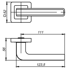 Ручка раздельная K.QR52.NOVA (NOVA QR) SN/CP-3 матовый никель/хром