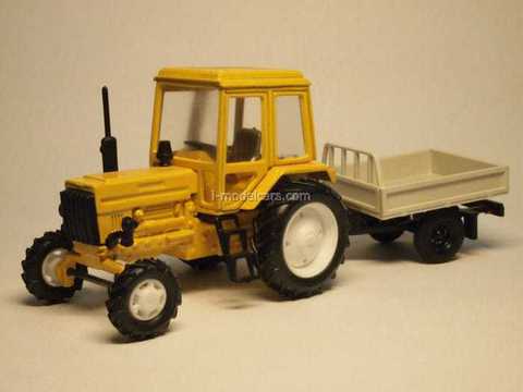 Tractor MTZ-80 Belarus with trailer (yellow) Agat Mossar Tantal 1:43