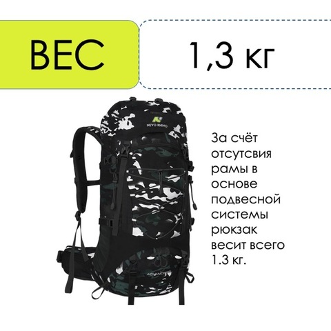 Картинка рюкзак туристический Nevo Rhino 9032(60)-NW Camo Black - 2