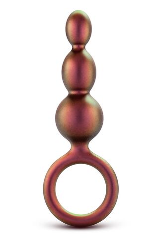 Массажер для анальной стимуляции цвета бронзы Matrix Beaded Loop Plug - 13,3 см. - Blush Novelties Anal Adventures BL-10119