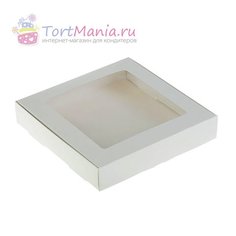 Коробка белая с окном 16 х 16 см