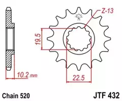 Звезда мотоциклетная JT JTF432.14SC самоочищающаяся