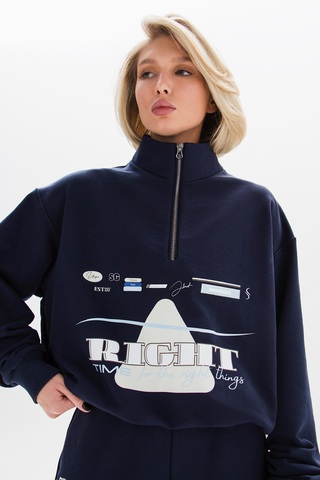Свитшот ZIPPER RIGHT TIME OCEAN