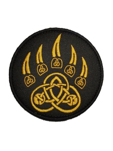 Патч лапа Велеса медведь (черно-желтый)