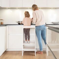 стульчик переносной, степ-стул с ручками, стул для детей высокий белый воск