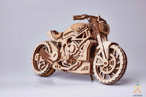 Мотоцикл DMS от Wood Trick - сборная модель, деревянный конструктор, 3D пазл