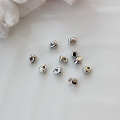 Бусина разделитель (спейсер) фриформ, 6*5 мм, родий, 10 штук, Р078