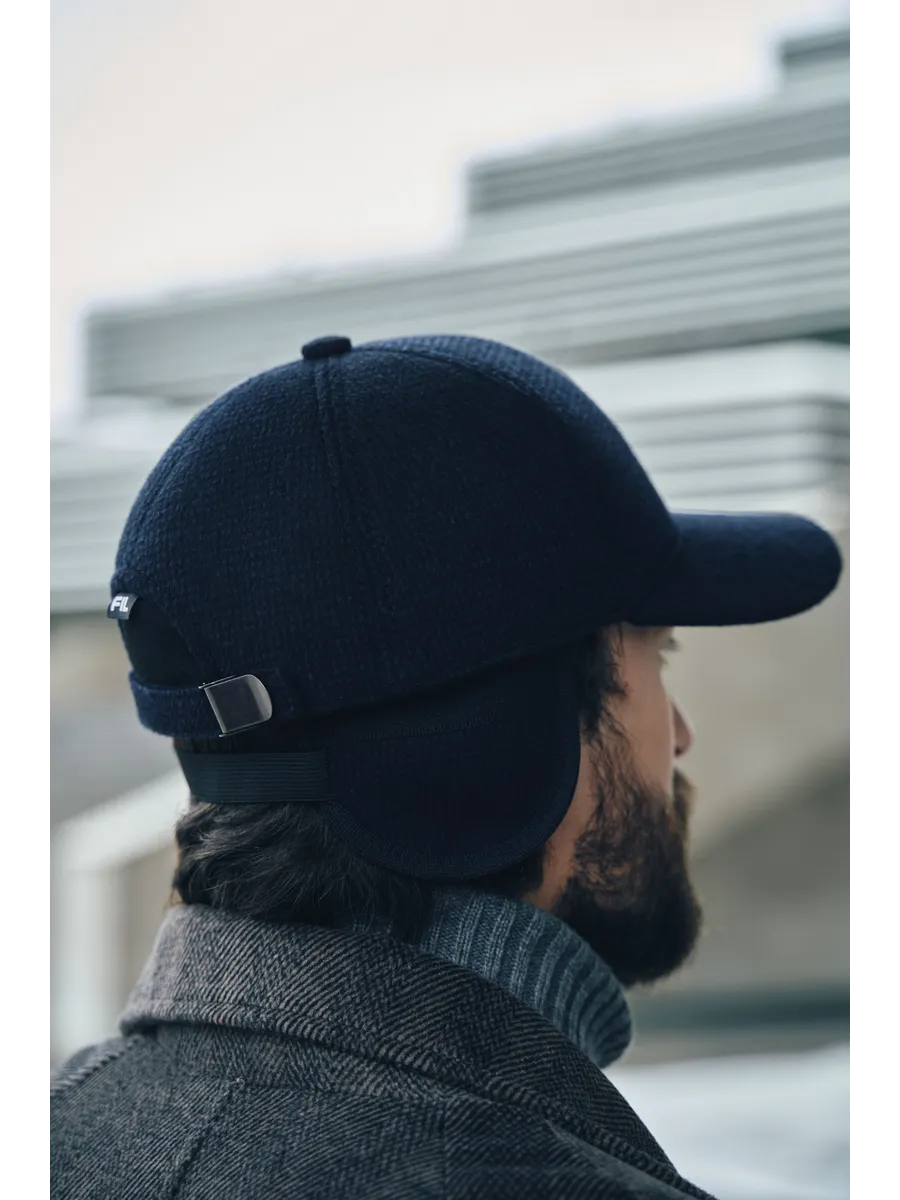 Кепка утепленная с ушками драповая