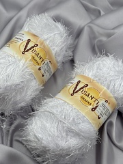 Пряжа VISANTIA "ТРАВКА" / "TRAFKA" 100% полиэстер 5 шт. х 100 г 150 м ± 3 м №0001 БЕЛЫЙ