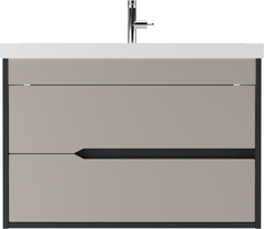 Тумба подвесная под умывальник 80 Карат Серый тауп В2