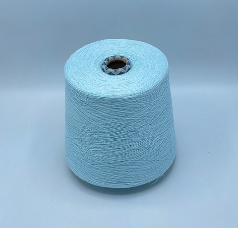 Бобинная пряжа,Cotton combed, 1693м. 100%Хлопок, Разбеленно-голубой(762), 39304
