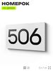 Номер на дверь 506, табличка на дверь для офиса, квартиры, кабинета, аудитории, склада, белая 120х70 мм, Айдентика Технолоджи