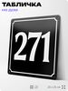 Адресная табличка с номером дома 271, на фасад и забор, черная, 25х25 см, Айдентика Технолоджи