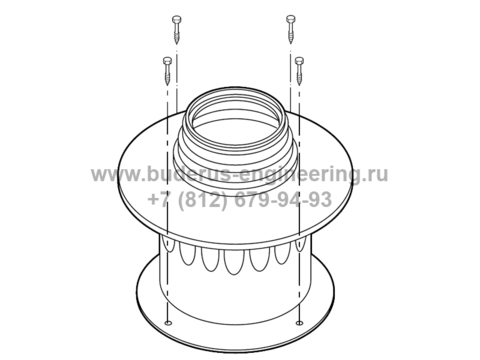 Переходник отвода газов DN60/100 - 80 к котлу Buderus Logamax U072 (60,100-80)