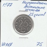 V0969 1977 Нидерландские Антильские острова 25 центов
