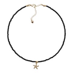 Чокер из Агата и подвески Морская звезда, gold