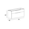 Cezares 55155 URBAN Тумба под раковину с двумя выдвижными ящиками 55155 Frassino scuro, 60x46x62
