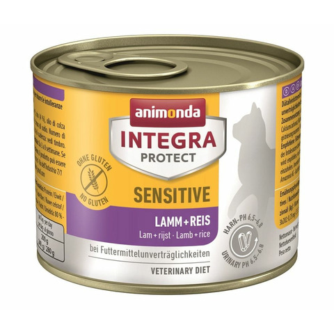 Animonda Integra Protect Sensitive консервы c ягненком и рисом для взр кошек при пищ.аллергии 200г