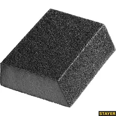 STAYER P120, 100 x 68 x 42 x 26 мм, водостойкая, четырехсторонняя шлифовальная губка (3561-120)