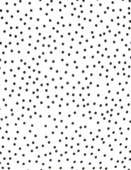 Ткань штапель принт Горох черный мелкий на белом, 104 гр/м, ш. 142 см