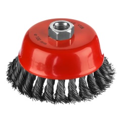 MIRAX 100 мм, жгутированная стальная проволока 0.5 мм, чашечная щетка-крацовка для УШМ (35104-100)