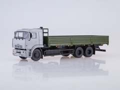 KAMAZ-65117 flatbed truck silver-dark-green 1:43 PAO KAMAZ