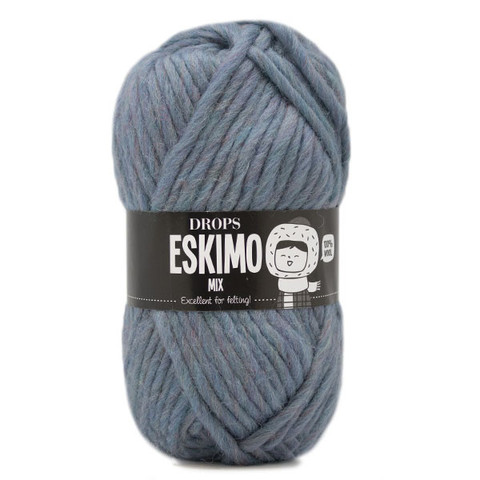 Пряжа Drops Snow Eskimo 84 серо-синий микс