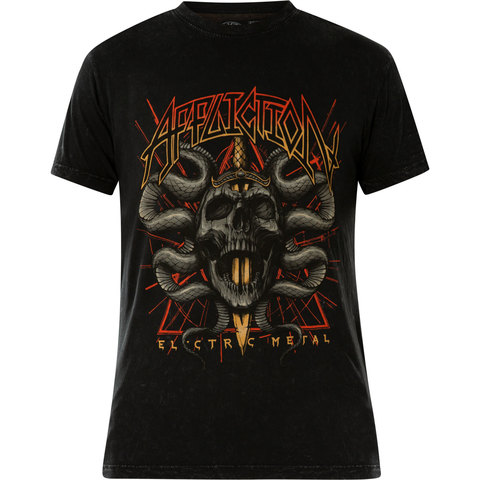 Affliction | Футболка мужская Affliction Electric Metal A22406 перед с черепом