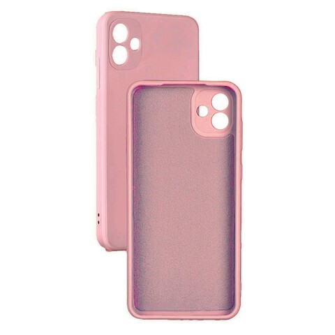 Силиконовый чехол Silicone Cover с защитой камеры для Samsung Galaxy A04 (Розовый)