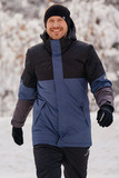 Удлиненный прогулочный зимний костюм Nordski Casual Black/Denim Active мужской с высокой спинкой