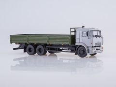 KAMAZ-65117 flatbed truck silver-dark-green 1:43 PAO KAMAZ